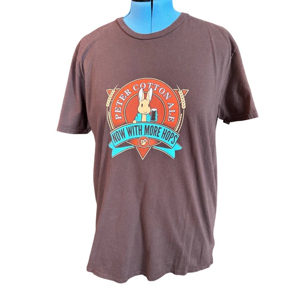 SnorgTees Peter Cotton Ale Funny Beer Rabbit Graphic T-Shirt Brown Mens XL